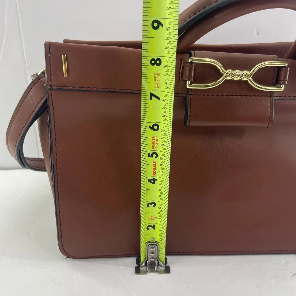 Horsebit Satchel Bag Brown Leather Crossbody‎ Equestrian Classic London Fog